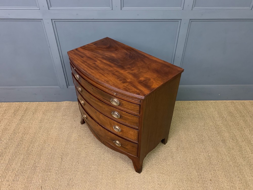 Georgian Mahogany Bow Fronted Bachelors Chest of Drawers View XIV
