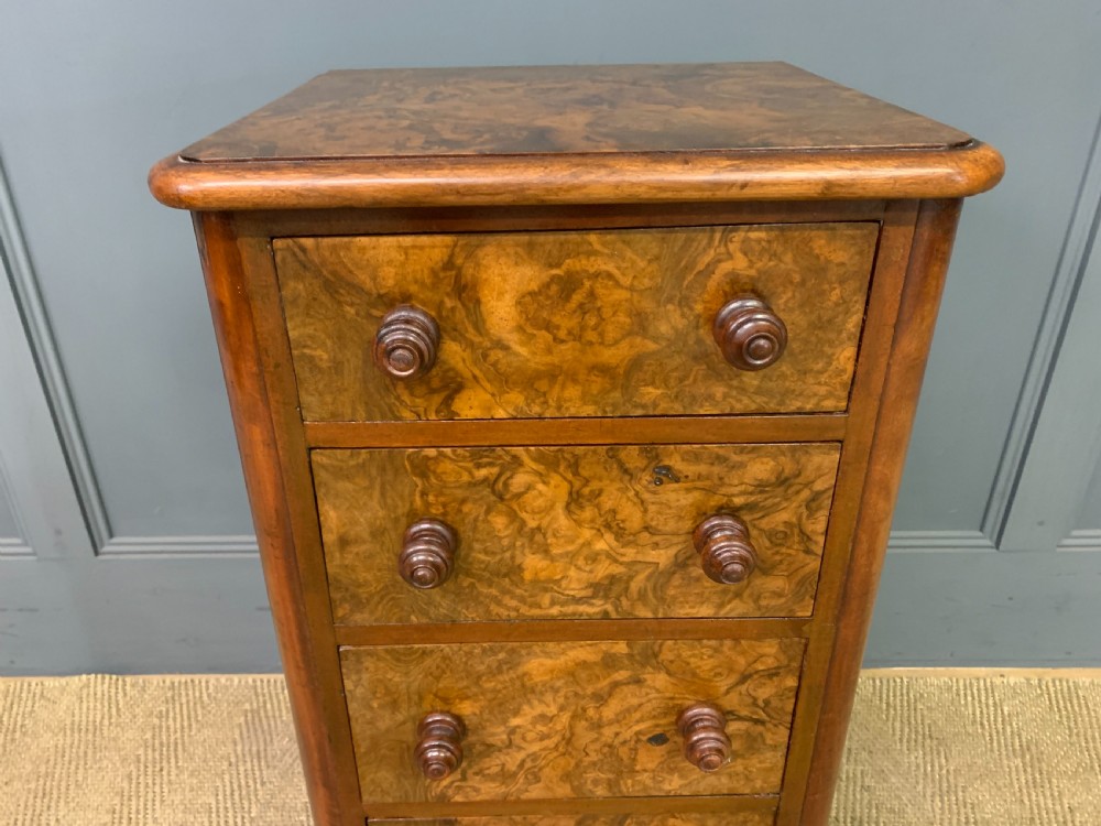 Pair of Victorian Burr Walnut Bedside Chests  View IX