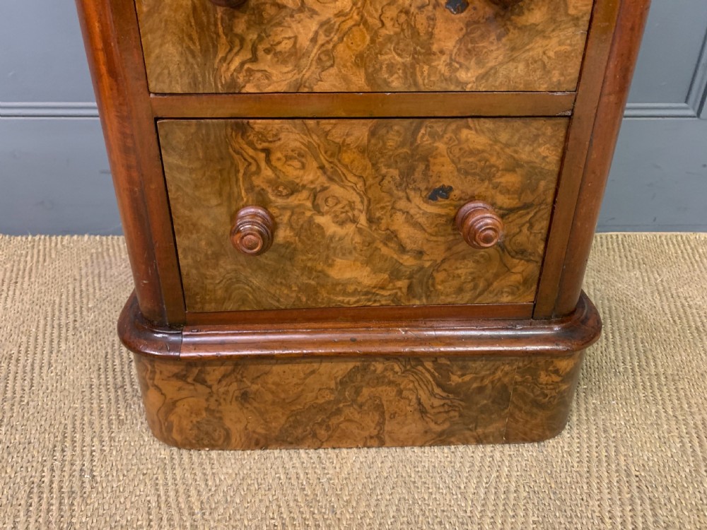 Pair of Victorian Burr Walnut Bedside Chests  View XI