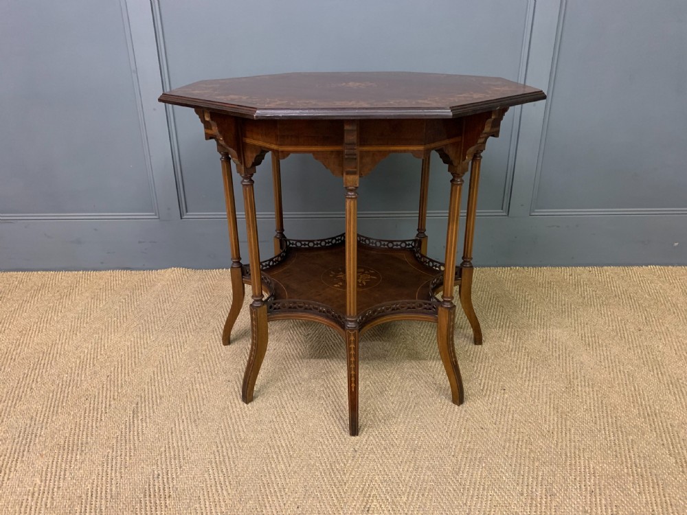 Octagonal Inlaid Mahogany Occasional Table View II