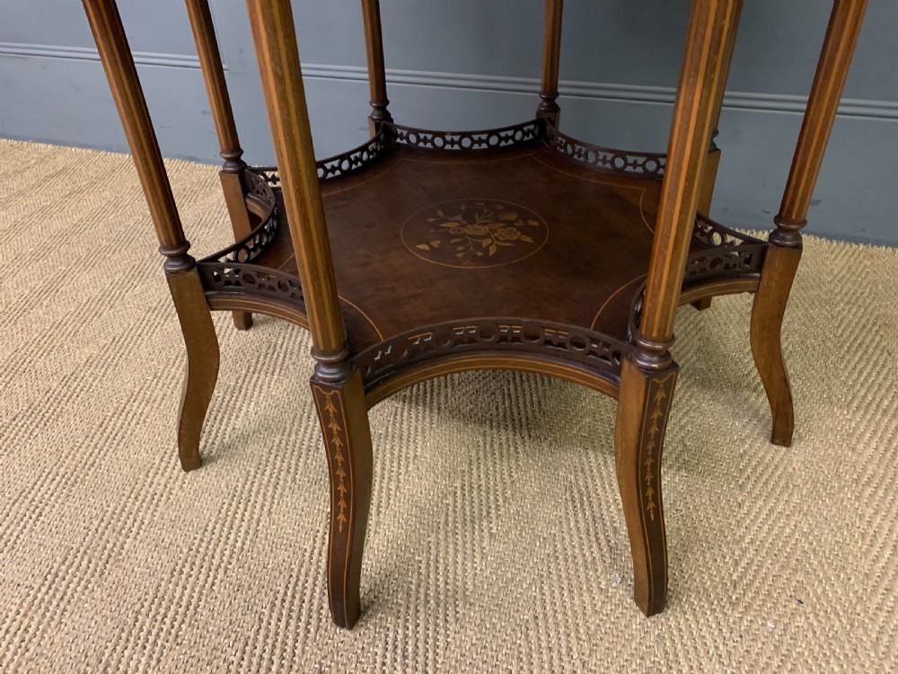 Octagonal Inlaid Mahogany Occasional Table View IV