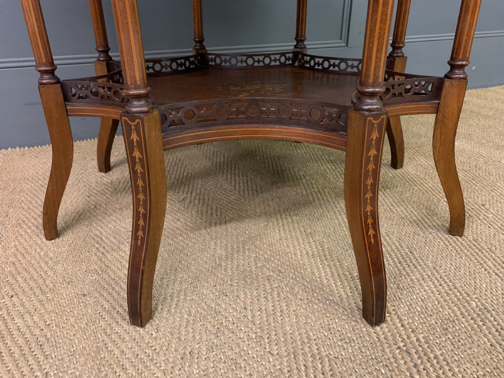 Octagonal Inlaid Mahogany Occasional Table View V