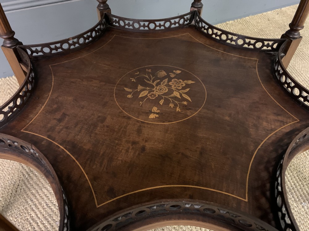 Octagonal Inlaid Mahogany Occasional Table View IX