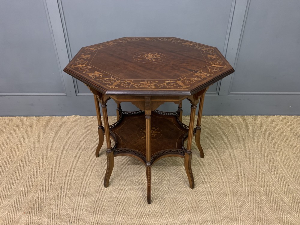 Octagonal Inlaid Mahogany Occasional Table View X