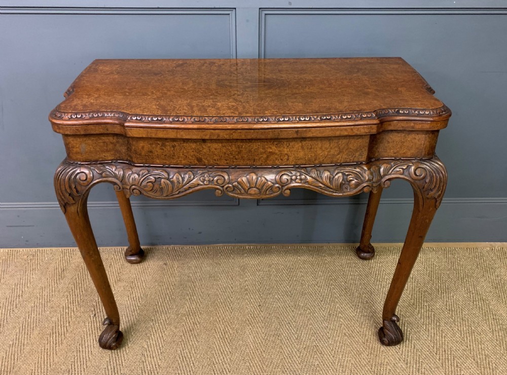 Burr Walnut Card Table