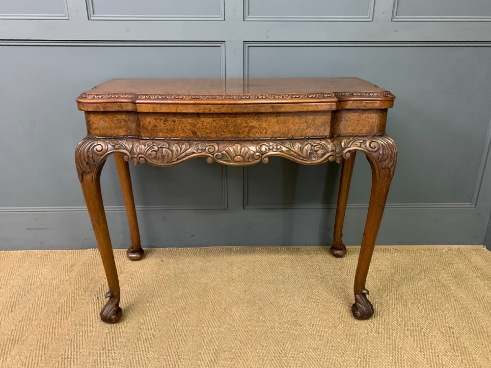 Burr Walnut Card Table View III