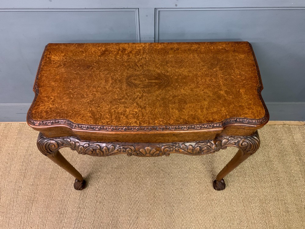 Burr Walnut Card Table View IV