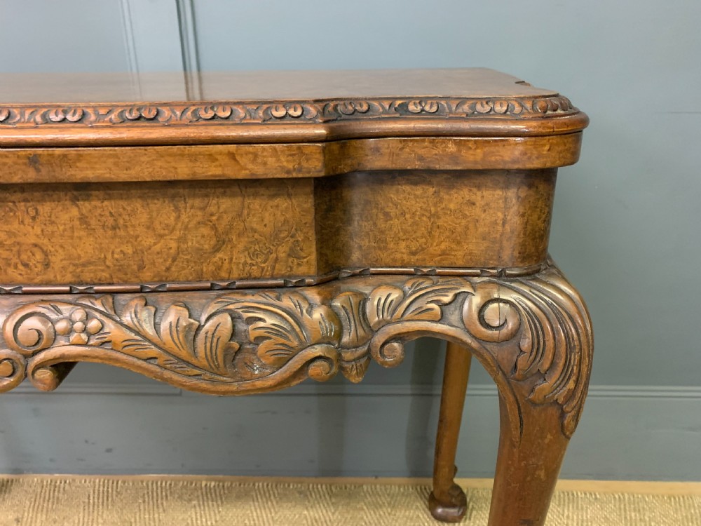Burr Walnut Card Table View V
