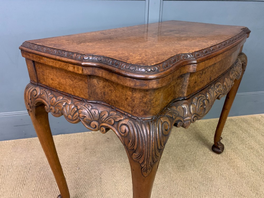 Burr Walnut Card Table View VII