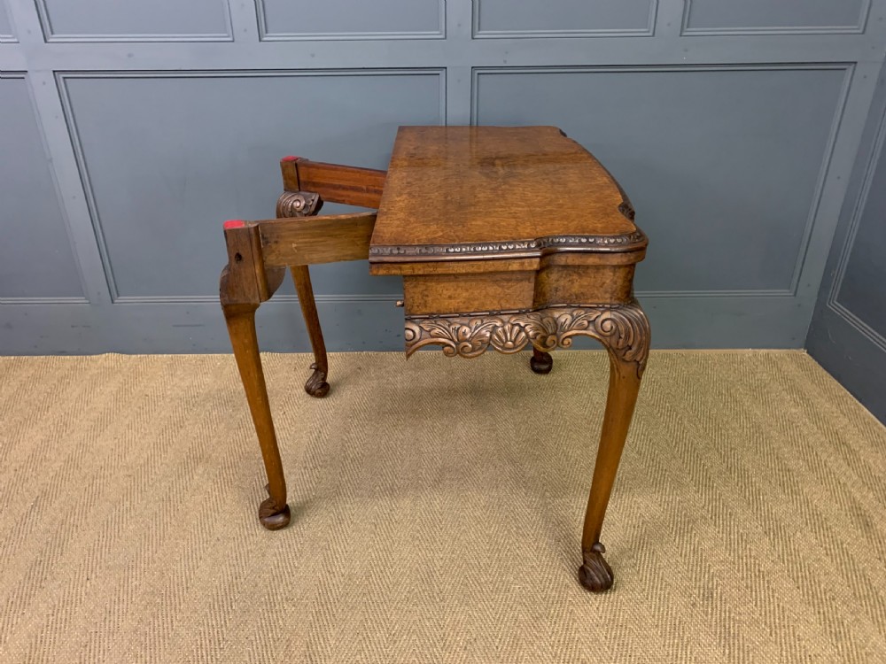 Burr Walnut Card Table View IX
