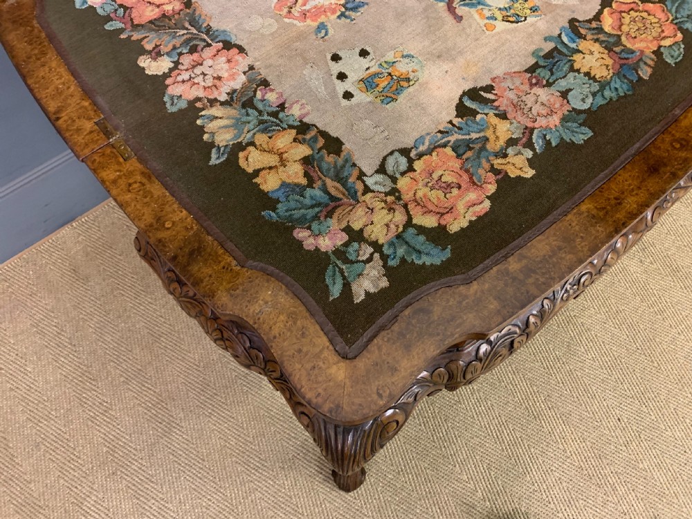Burr Walnut Card Table View XI