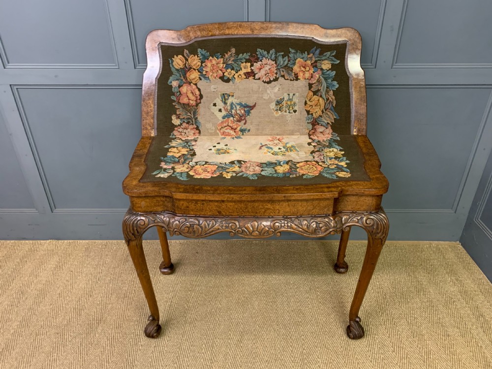 Burr Walnut Card Table View XII