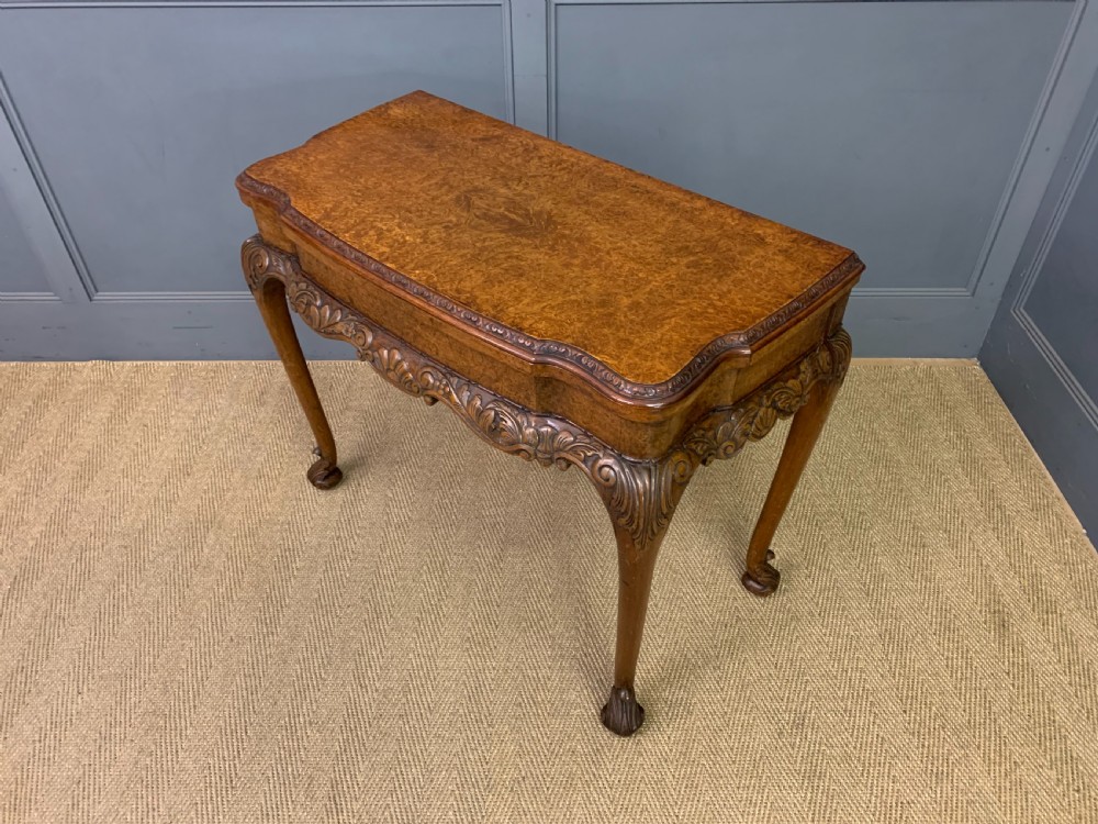 Burr Walnut Card Table View XIII