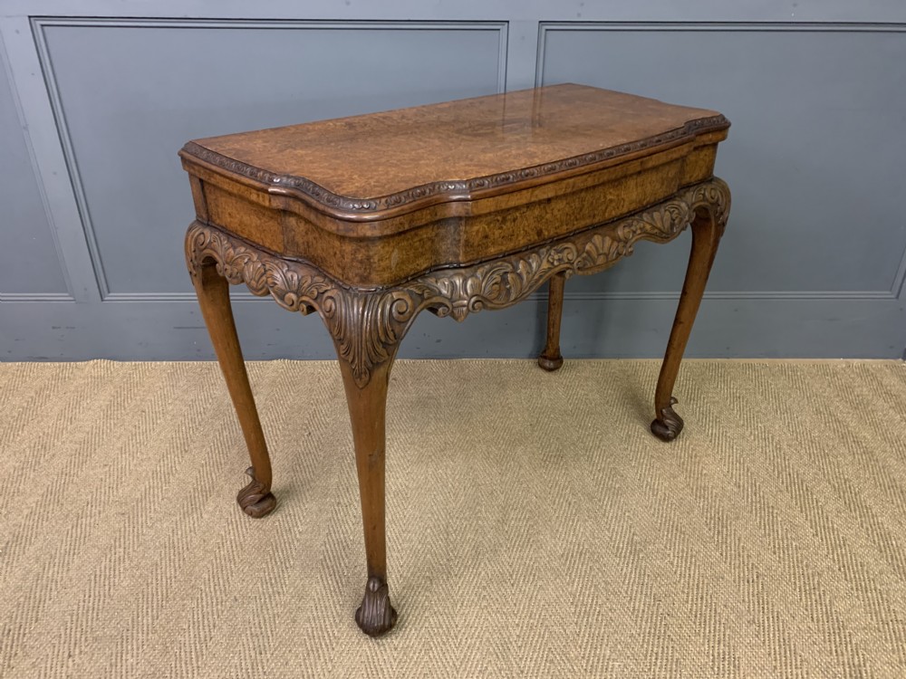 Burr Walnut Card Table View XIV