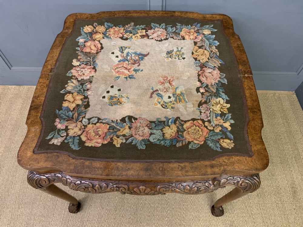 Burr Walnut Card Table View XV