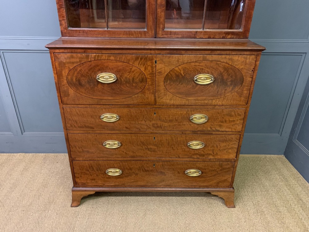 George III Mahogany Secretaire Bookcase View III