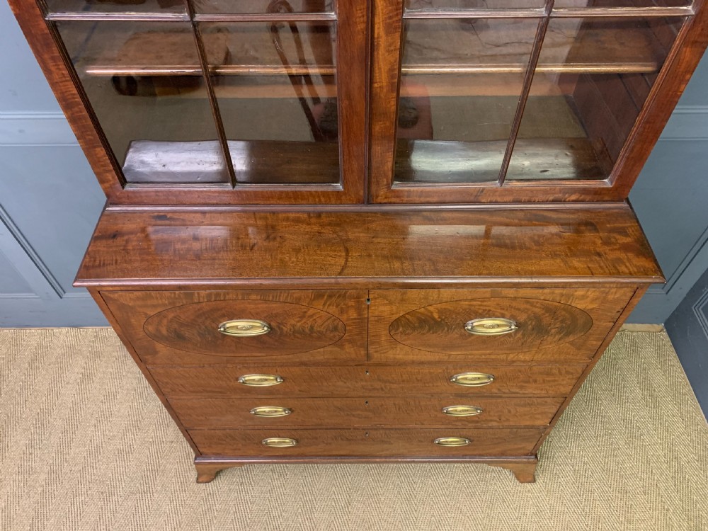 George III Mahogany Secretaire Bookcase View V