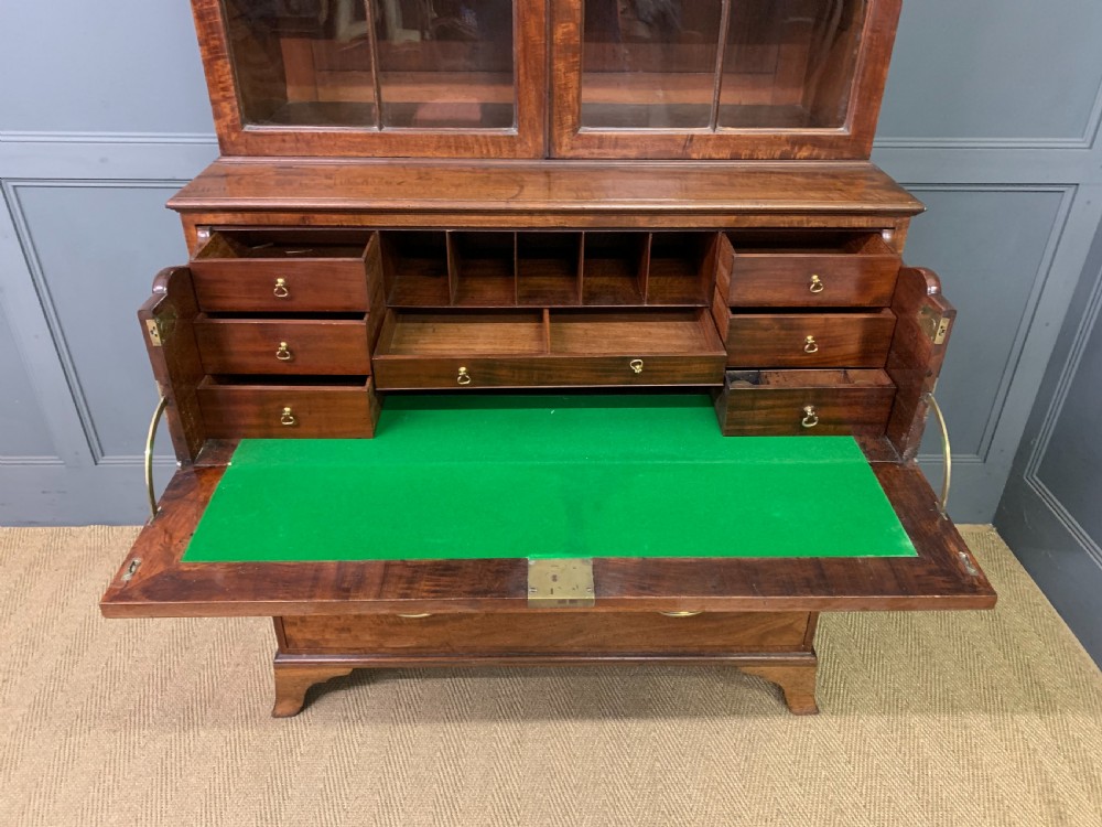 George III Mahogany Secretaire Bookcase View XI