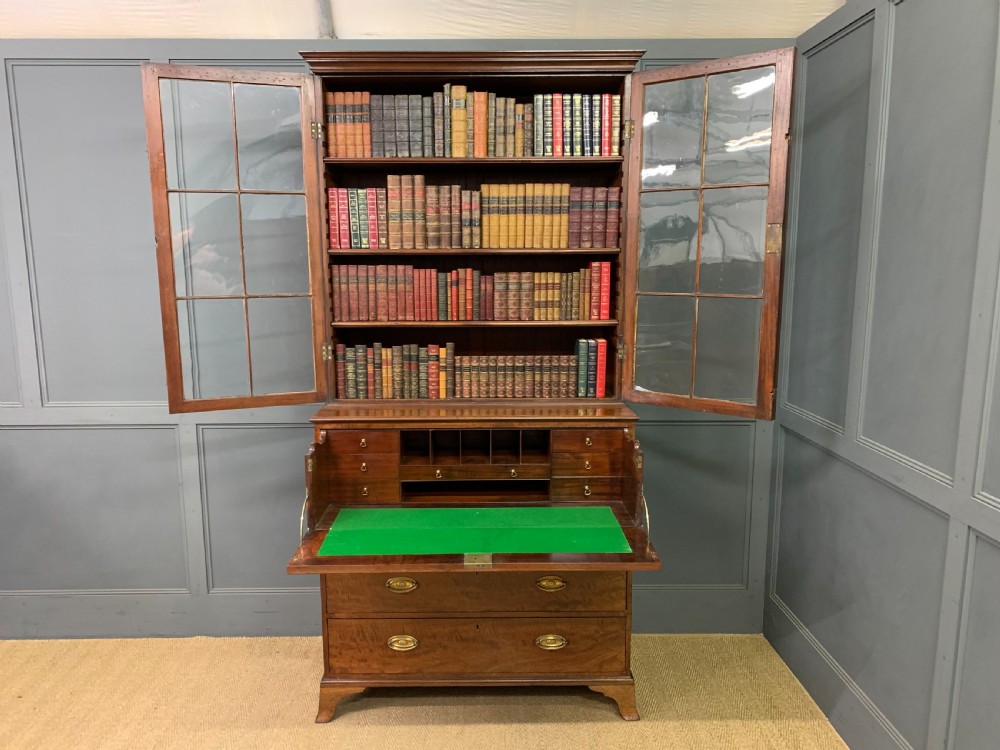 George III Mahogany Secretaire Bookcase View XVI