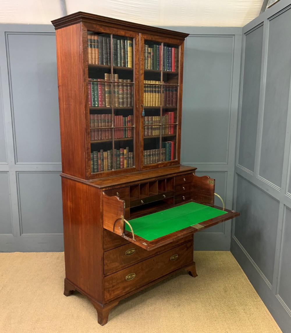 George III Mahogany Secretaire Bookcase View XX