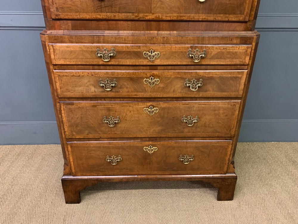 George II Burr Walnut Chest on Chest View II