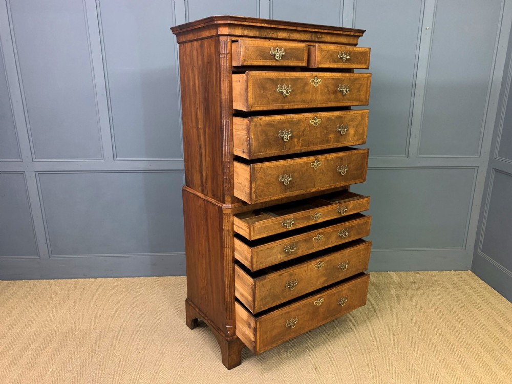 George II Burr Walnut Chest on Chest View XII