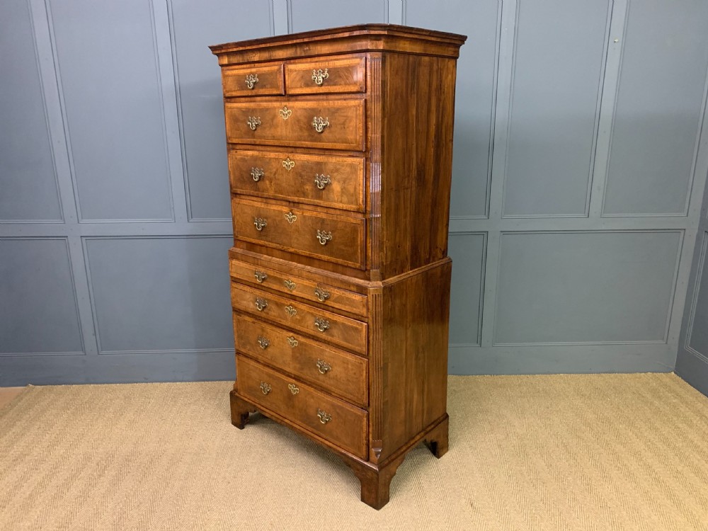 George II Burr Walnut Chest on Chest View XIV