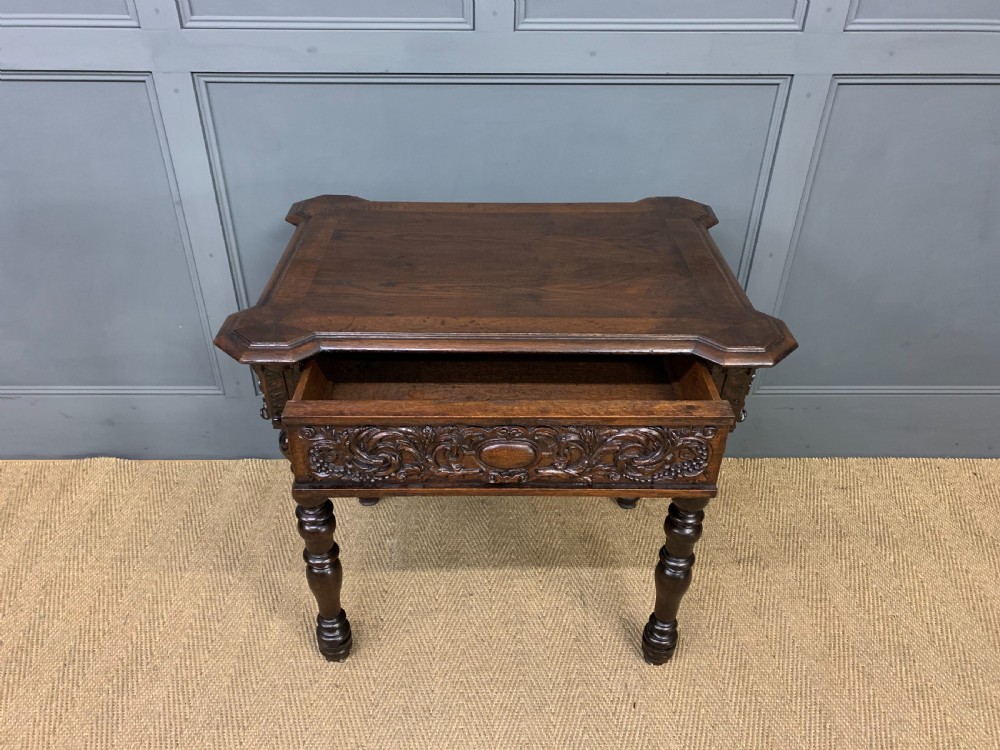 19th Century Carved Oak Table View III
