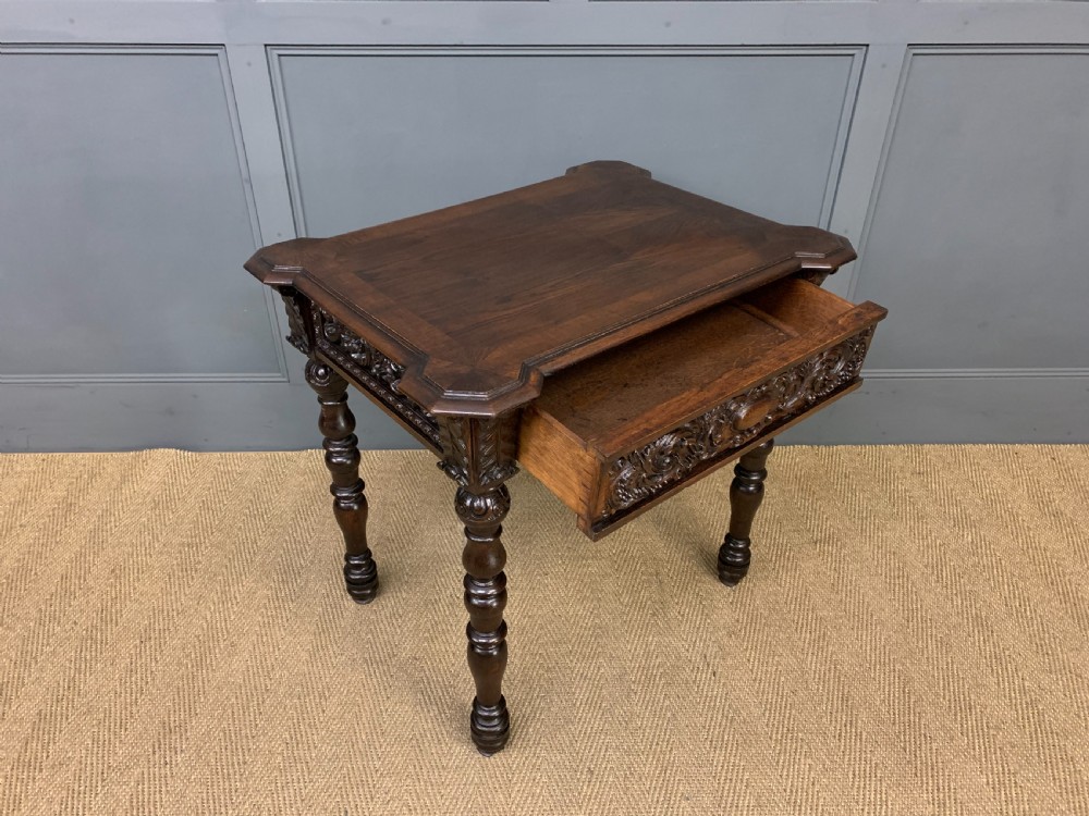 19th Century Carved Oak Table View IV