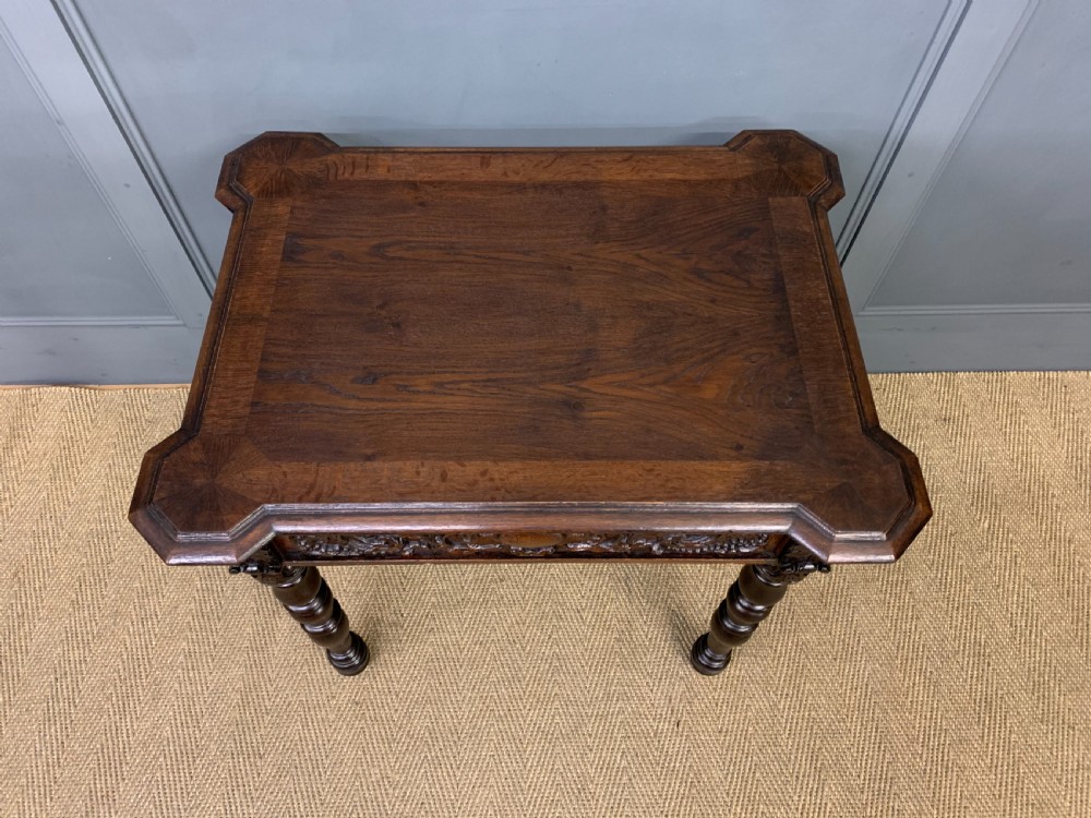 19th Century Carved Oak Table View VI