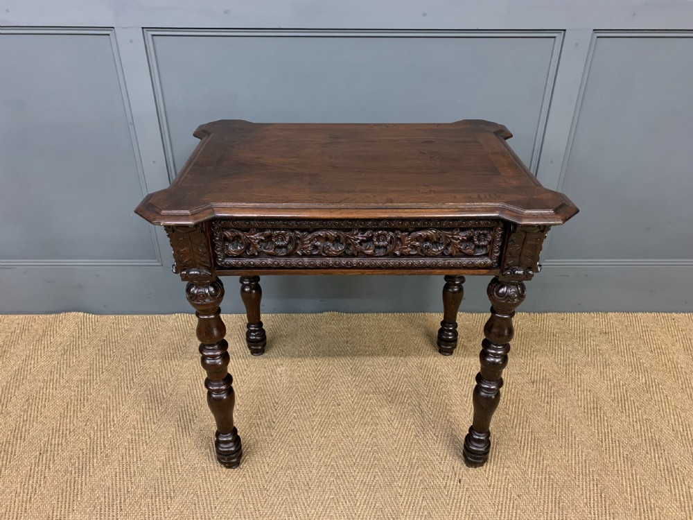 19th Century Carved Oak Table View XII