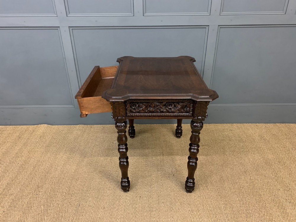 19th Century Carved Oak Table View XIV
