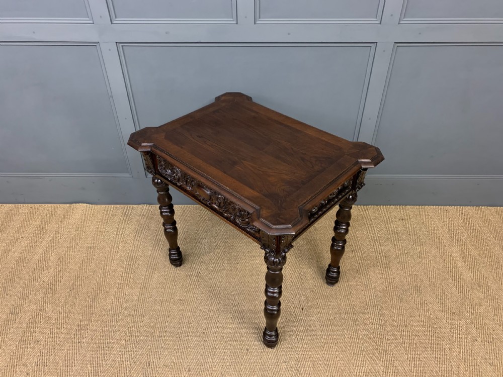 19th Century Carved Oak Table View XV