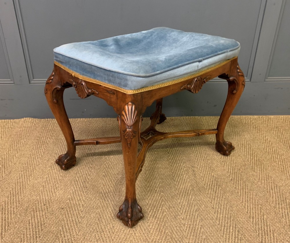 Queen Anne Style Walnut Stool