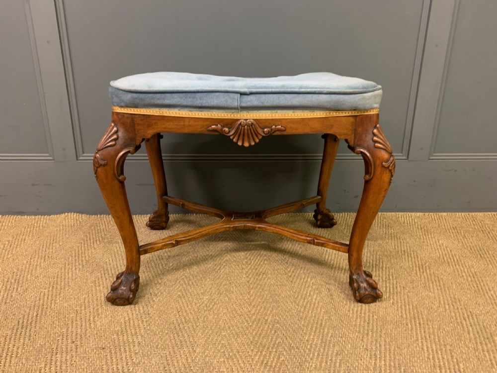 Queen Anne Style Walnut Stool View III
