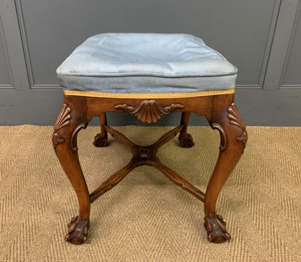 Queen Anne Style Walnut Stool View VI