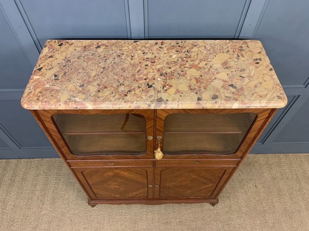 French Marble Topped Kingwood Cabinet View IV