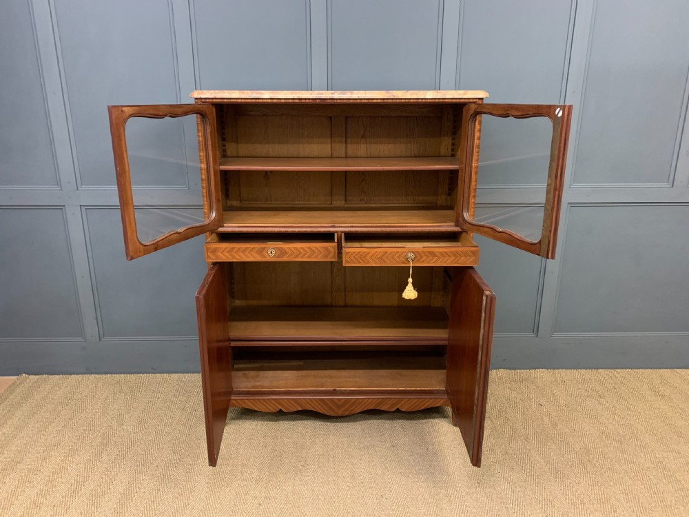 French Marble Topped Kingwood Cabinet View VII