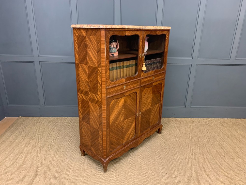 French Marble Topped Kingwood Cabinet View X