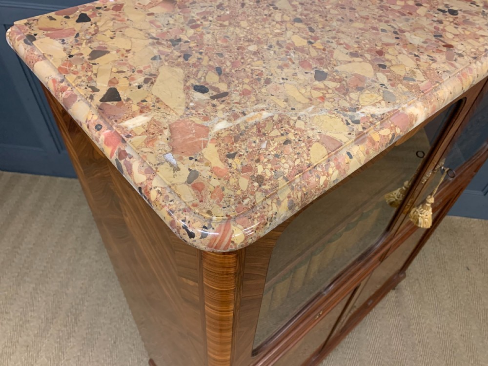 French Marble Topped Kingwood Cabinet View XIV