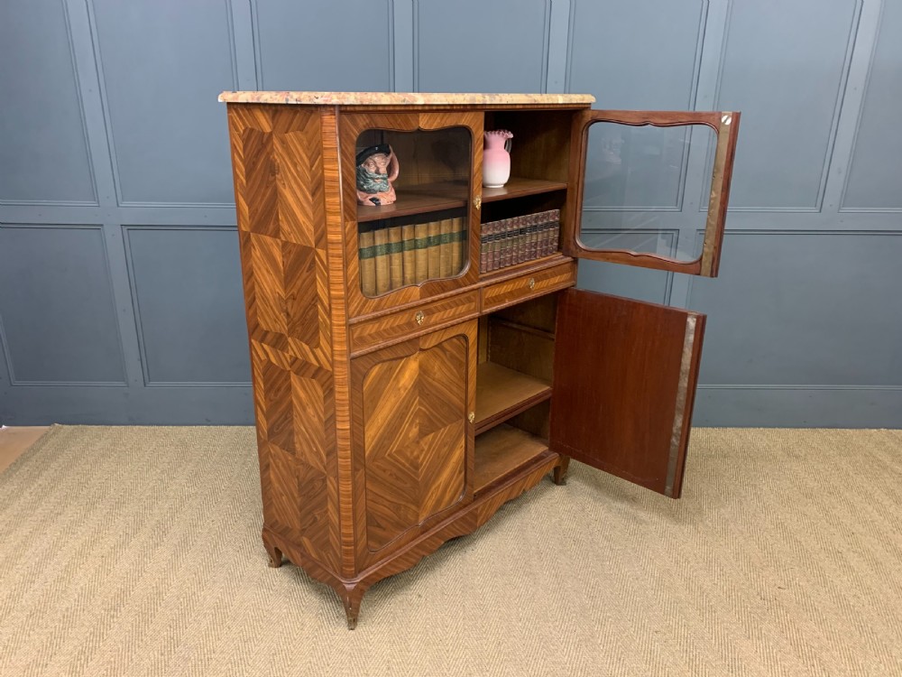 French Marble Topped Kingwood Cabinet View XV