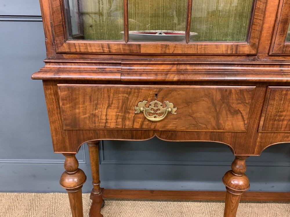 Burr Walnut Double Dome Topped Display Cabinet View X
