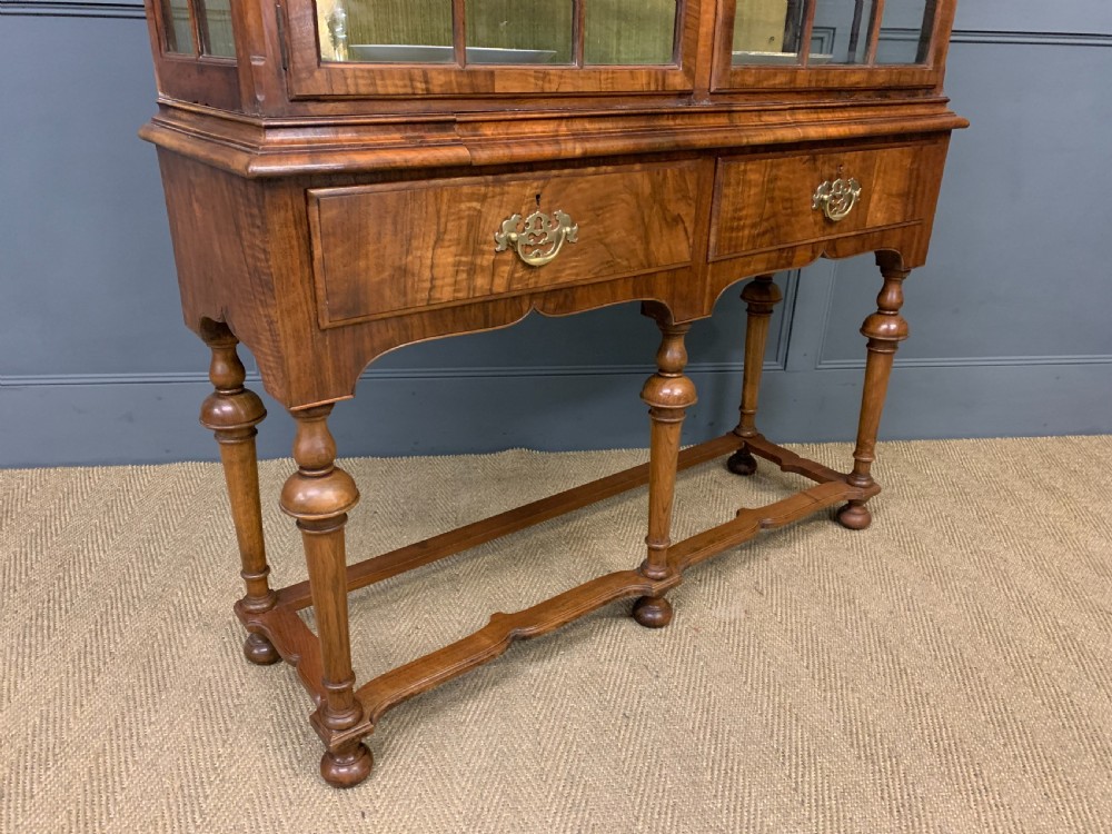 Burr Walnut Double Dome Topped Display Cabinet View XII