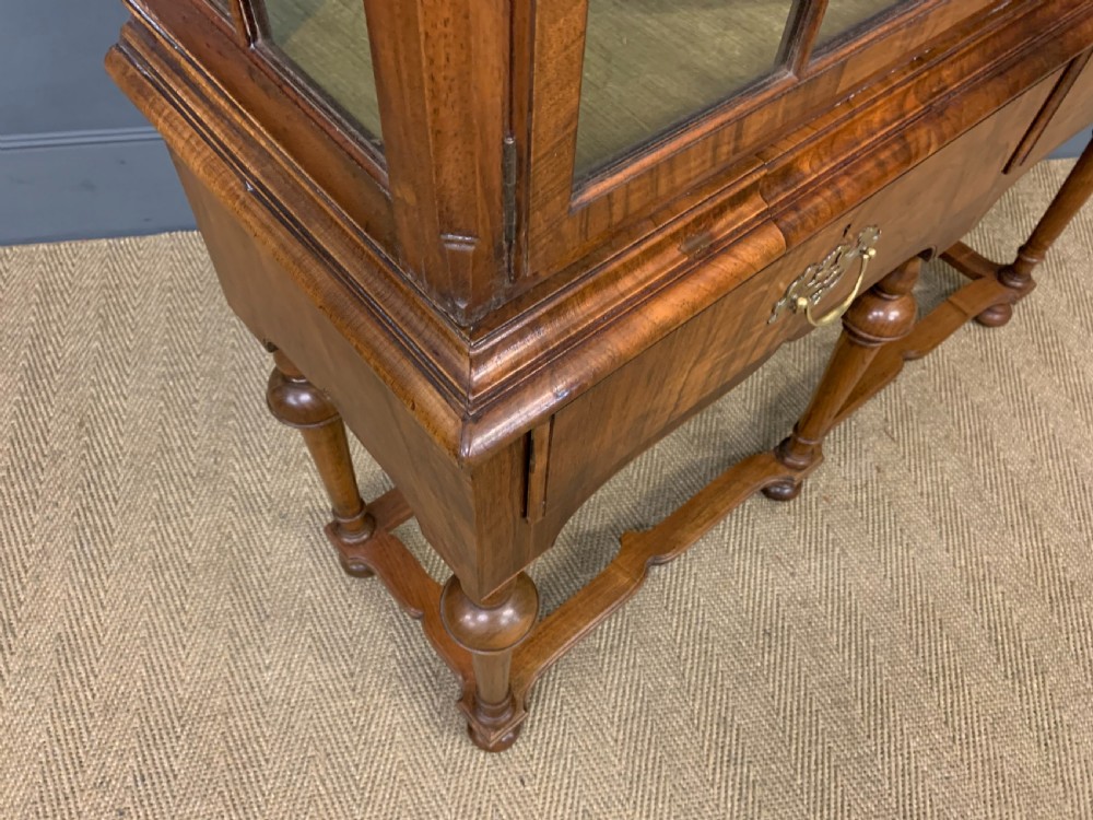 Burr Walnut Double Dome Topped Display Cabinet View XVII