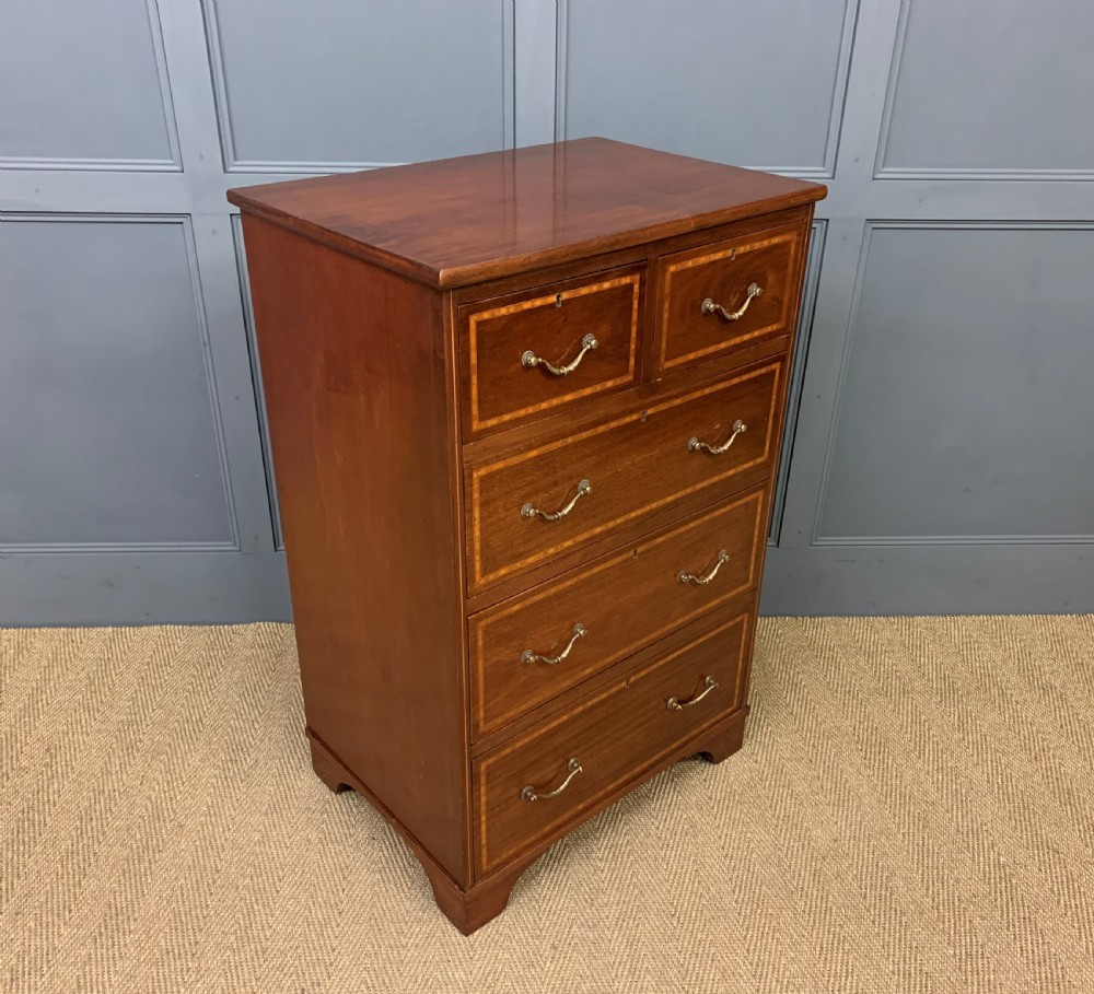 Edwardian Inlaid Mahogany Chest of Drawers View VI