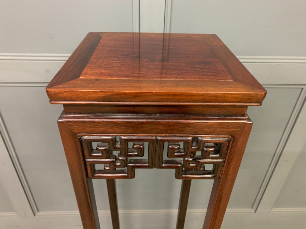 Tall Pair of Oriental Hardwood Stands View IV