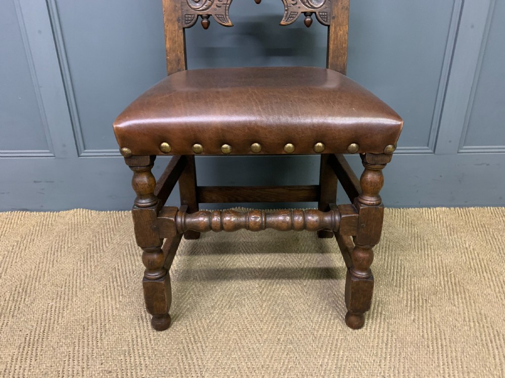 Set of 6 Oak Jacobean Style Chairs View VI