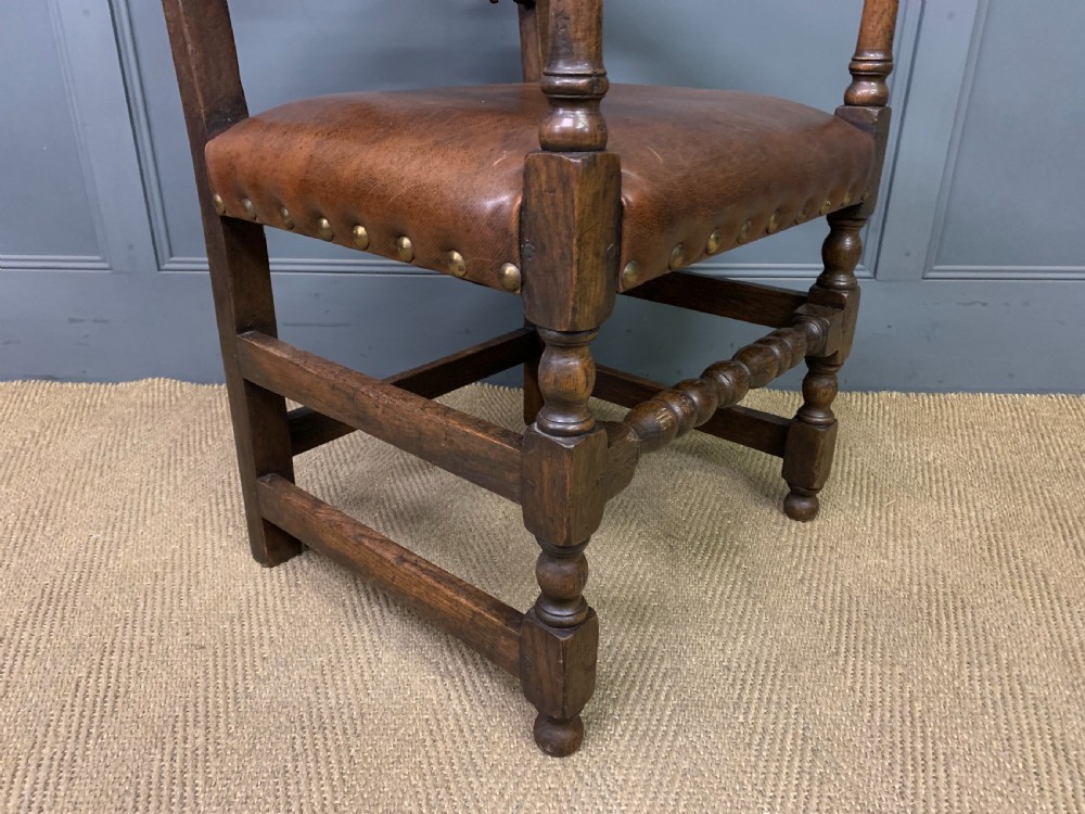 Set of 6 Oak Jacobean Style Chairs View XII