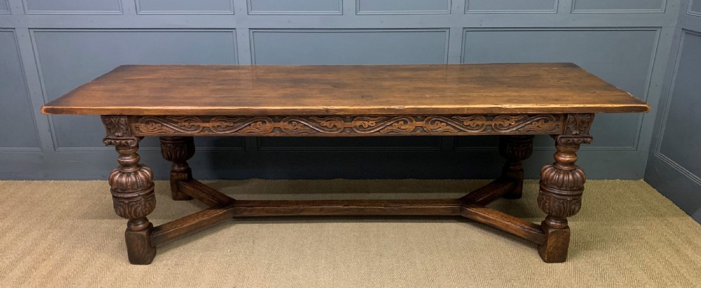 Long Jacobean Style Oak Refectory Table View III
