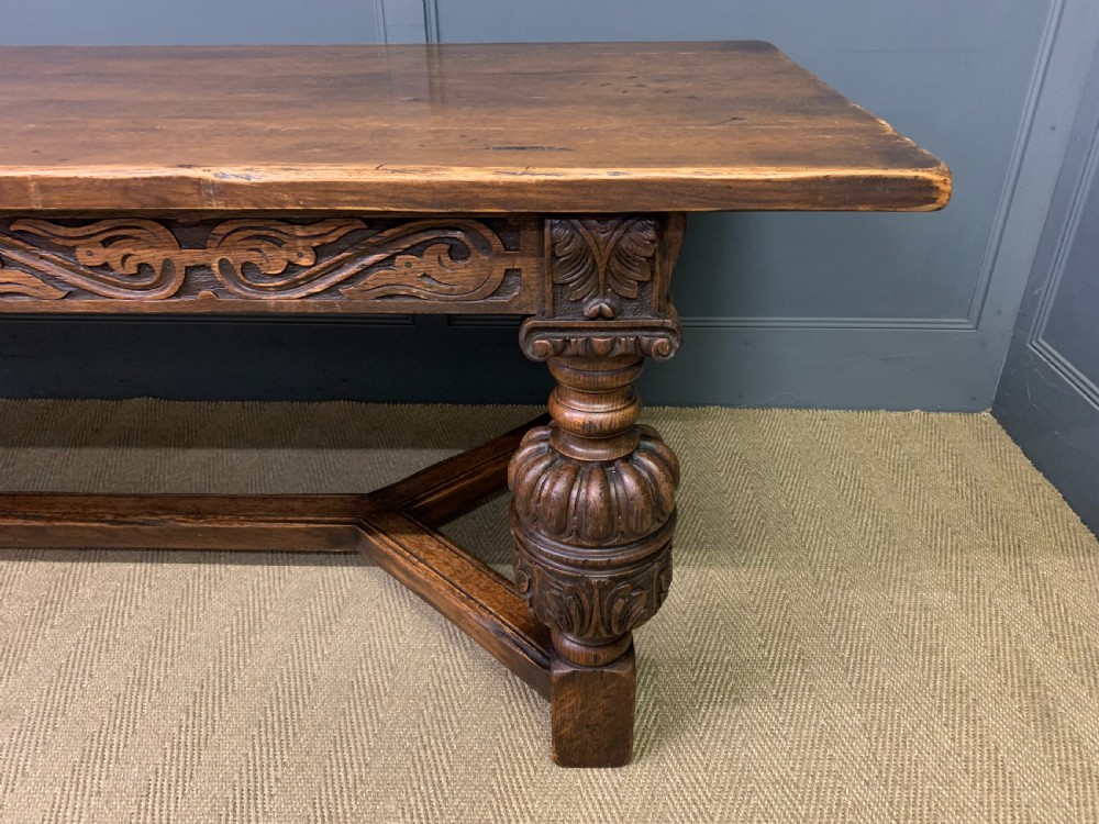 Long Jacobean Style Oak Refectory Table View IV
